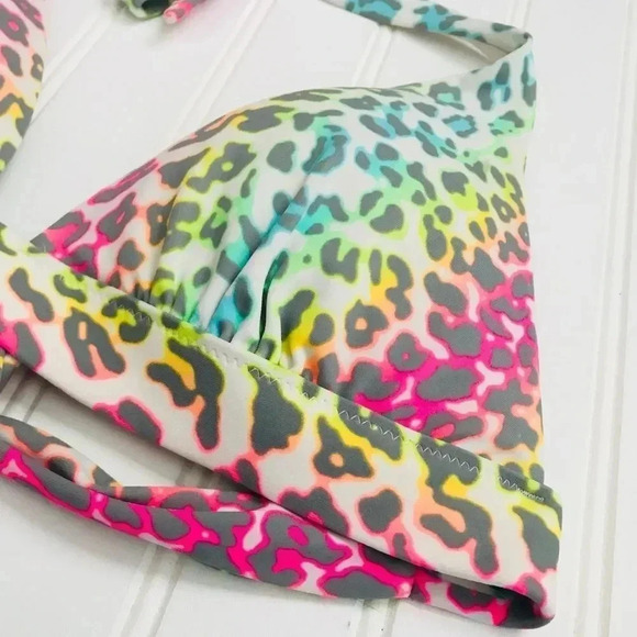 NWOT Victorias Secret colorful leopard bikini top - Picture 5 of 5